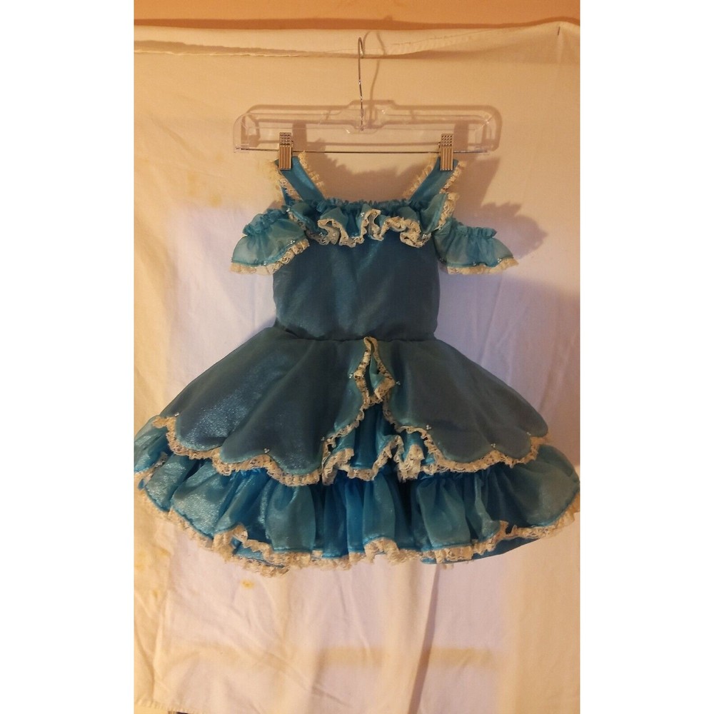 Vintage 1976 Pageant Dress Beautiful Iridescent Turquoise & Navy lined 3T or 4T.